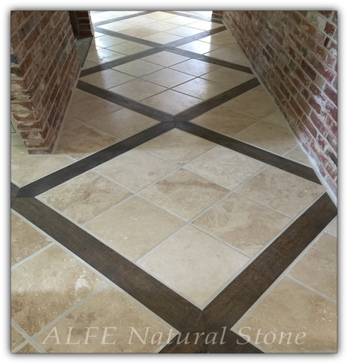 Filled Travertine tiles for kitchen floor